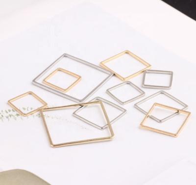 China Bohemian moyamiya DIY material accessories earrings 12-25mm square gold silver earrings for sale