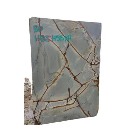 China Modern Light Brown Stone Cladding Blue Vein Roman Quartzite Wall Stone Luxurious Blue Decoration for sale