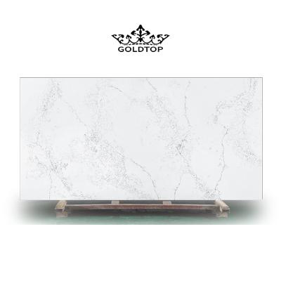 China Statuario Calacatta Modern White Quartz Slab Piece , Quartz Slabs White for sale