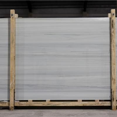 China CHINA GOOD QUALITY WHITE ASH WOOD GRAIN MODERN NANO (dark) CRYSTALIZED GLASS STONE SLAB for sale