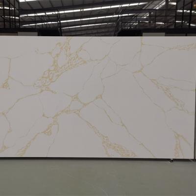 China Modern Countertop Vanity Tops &Amp Table Top Quartz Gold Slabs for sale