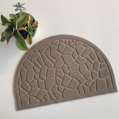 China DONGWO Washable Door Mat Half Round Low-Profile , Heavy Duty Indoor&Outdoor &Welcome Semi Circle Mat for sale