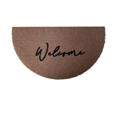 China DONGWO Home Selling Half Moon Coconut Fiber Mat Washable Warm Semi Circle Coconut Fiber Mat For Entrance Outdoor Custom Mat for sale