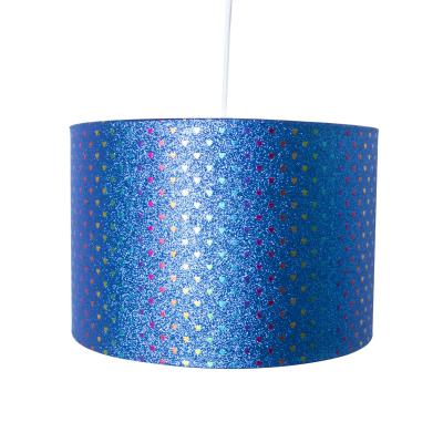 China Modern Contemporary Most Popular Blue E27 PU Ceiling Lamp Shade, E27 Light Frame, Lovely Print Affectionate Lampshades for sale