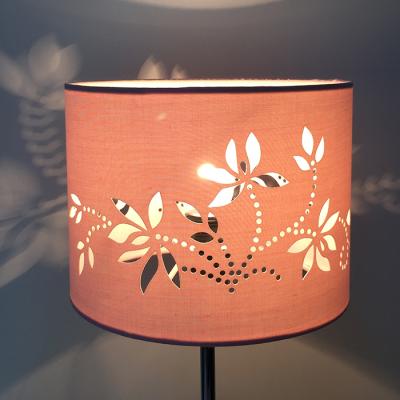 China Fancy Laser Cut Pattern Lamp Shade Styles Laser Light Cut Flower Fabric Lampshade for sale