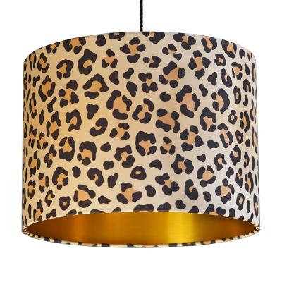 China Contemporary Table and Pendant Decoration Leopard Velvet Animal Printing Light Fit Luxury Lamp Covers Lampshade E27 for sale