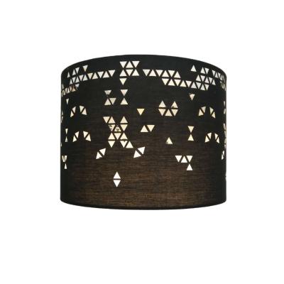 China Black laser light cut pattern lamp shade laser cut TC fabric pendant lamp shade for living room or bedroom home decoration for sale