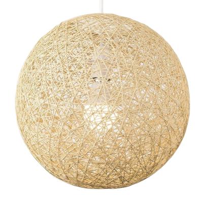 China DIY Rattan Pendant Light Shade of the UK Round Ceiling Wicker Shade Vine Simple Design Pendant Handwoven Rattan Home for sale