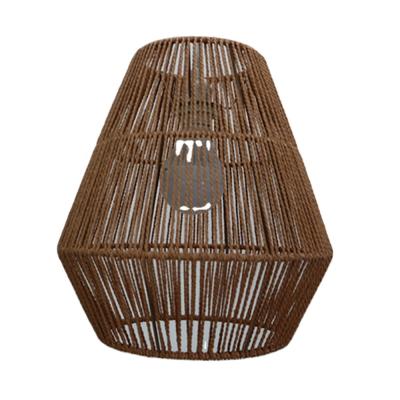 China Antique Coastal Beach Rope Rattan Woven Pendant Natural Simple Hand Woven Dome Hanging Lamp Shade for sale