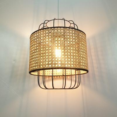 China Antique Style Simple Rattan Handmade Ceiling Lamp Shade for Cafe Shop or Homestay for sale