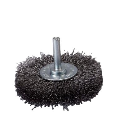 China Cleaning Root & Hot Runs & Reaching In Wholesale Horn Shaft Mounted Crimped Wire Wheel Brush Wire Brush For Steel for sale