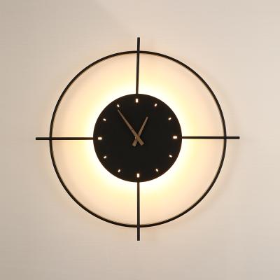 China Amazon modern dropshipping the Nordic minimalist clock wall clock lamp for sale