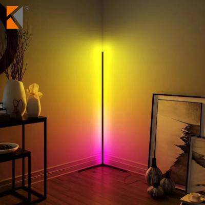 China 2020 Popular Selling Floor Light Modern Top Fashion RGB Corner Led Floor Light Black White For Hotel Bar Home Decoration From Zhongshan for sale