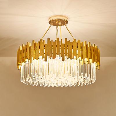 China Modern Round Chandeliers Modern Round Living Room Dining Room Glass Chandelier Luxury Pendant Lighting Crystal for sale