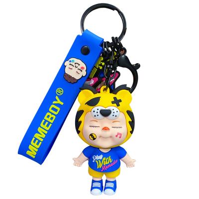 China Custom Plastic Kids Funny Designer Memeda Cartoon BaiMao Key Chain Resign Car Key Pendant Decoration Leather Key Chain for sale