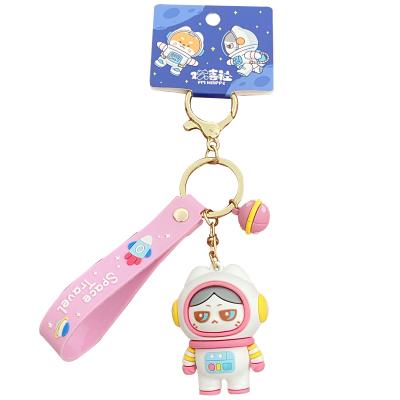 China BaiMao 3D Cartoon Cat Dog Astronaut Design Plastic Cute Promotional Gift Car Key Chain Pendant Key Chain for sale