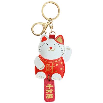 China Baimao Chinese Style Cat Keychain Car Key Chain Design Key Ring Custom Car Decor Lucky Key Chain Pendant Chinese Style for sale