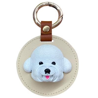 China BaiMao Alloy Teddy Bear Dog Key Chain Women Handbag Purse Decor Animal Pendant Leather Key Chain Car Key Chain for sale