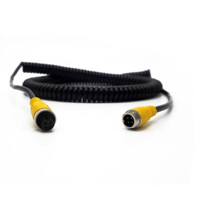 China Alambre de los accesorios los 5m 4 Pin Aviation Cable Spring Extension de la cámara del coche de RoHS para el coche que invierte la cámara en venta