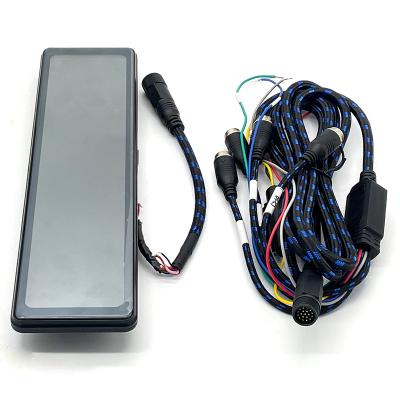 Cina Car Rearview Quad Split Monitor Remote Control 4 Channels 18-PIN Rear Veiw Mirror For Truck Bus in vendita