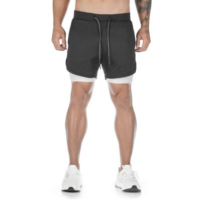 China Wholesale High Quality QUICK DRY Gym Wear Cross Fit Shorts Mens Fitness Workout Shorts Sports Running Shorts With Inner Compression Shorts for sale