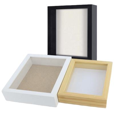 China Environmental Materials Wholesale Custom Wooden Deep White Black White Picture Frames Australia 3d Square PS Shadow Box Frames 6X6,12X12,8X10,11x14 for sale