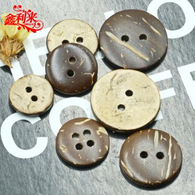 China XINLI Nickel Free Round Button Sew Bread Form 2 4 Hole Coffee Polyester Resin Black Plastic Shirt Button for sale