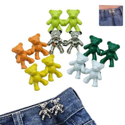 China Factory Nickel Free Bear Metal Snap Zinc Alloy Zinc Alloy Button Adjust Waist Removable Retractable Button To Clothing for sale