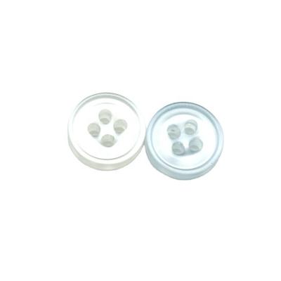 China Factory Washable Customize Transparent Resin Thin Edges Button 4 Holes Round Resin Buttons 18L Buttons For Clothing / Shirt for sale