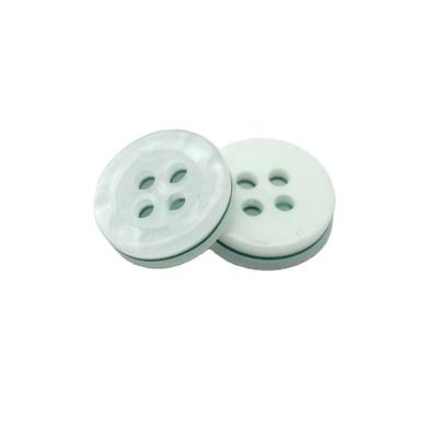 China Nickel Free Factory Customize Upscale Wide Edges Resin Button 4 Holes Around Resin PEARL Buttons 18L Buttons For Clothing Shirt for sale