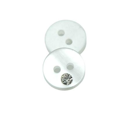 China Factory Nickel Free Customize Resin Rhinestones Button 2 Holes Round Resin Buttons 18L Buttons For Clothing / Shirt for sale