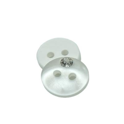 China Nickel Free Factory Customize Moon Resin Button 2 Holes Round Resin Plating Buttons 18L Buttons For Clothing / Shirt for sale