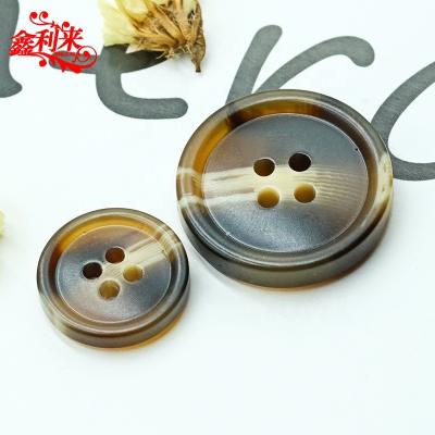 China Large price natural resin button hole eco-friendly button buttons nickel free natural horn button factory sale directly for sale