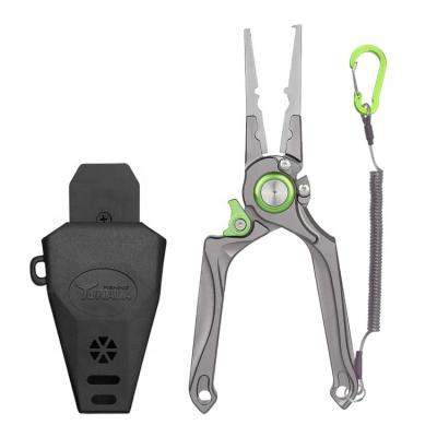 China Outdoor / Camping Made In China Fishing Pliers Stainless Steel Sling Head Fishing Pliers With Sheath And Lanyars for sale