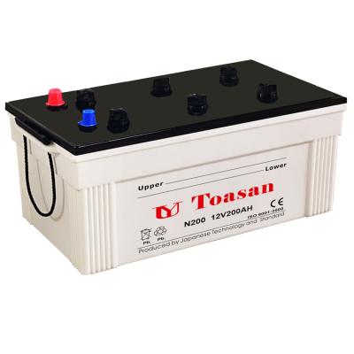 China TOASAN Super Lead Acid Dry Charged 12V200AH Battery--N200 (12V200AH) 507*265*215/235 mm for sale