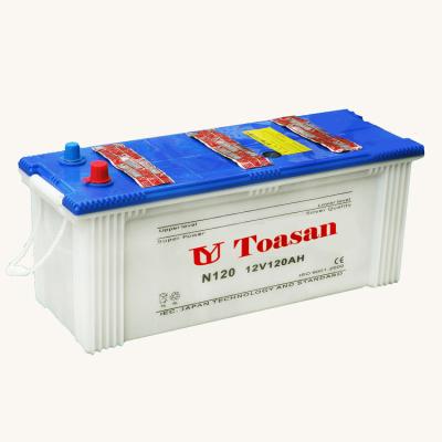 China Toasan Advanced 12V 120AH Exide Battery Grades JIS Dry Auto Car Battery - N120 506*180*210*230 mm for sale