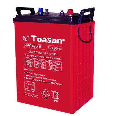 China Solar Toys Toasan Long Life 6V 420Ah NPC420-6 Deep Cycle Storage Gel Battery for sale