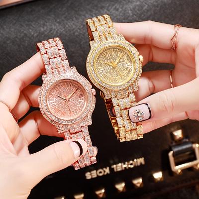 China Full Automatic Relojes Hip Hop High Quality Luxury Gold Watch Quartz Dropshipping Bling Date Diamond Watch FREE SAMPLE for sale