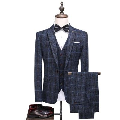 China Wholesale 2021 Mens Anti-wrinkle sension factory suits 3 pieces Coat Vest Pants Single Breasted Formal Wedding Men's Suits For Men for sale