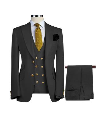 China wholesale Anti-wrinkle sension factory button wedding suits for man 3 piece collar closure suit slim fit for sale