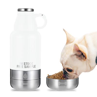 China Wholesale Viable 3 in 1 Custom Logo 32oz Double Wall Stainless Steel Dog Bowlpowder Coated Bowl Feeding Cup for sale