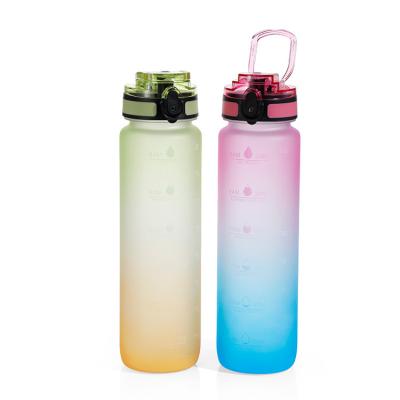 China Everich Viable Outdoor 1000ml Matte Finished Tritan Plastic Water Bottle With Weather BPA Free Manufacturer Water Bottle Sport Plastic Bottle for sale