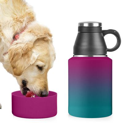 China 2021 new factory direct stainless steel leak proof flask viable insulated beer shaker 1 per gallon, shaker water bottle with dog bowls for sale