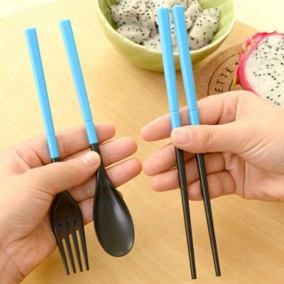 China Sustainable Reusable Bamboo Cutlery Set Camping Outdoor Folding Portable Travel Stainless Steel Reusable Cutlery Set for sale