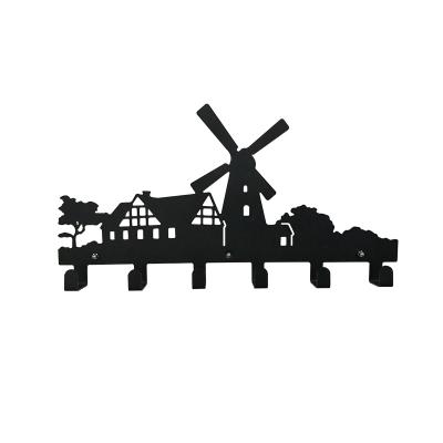 China Idyllic Wall Mounted Metal Key Windmill Metal Key Holder Main Hanger Eco-Friendly and Conveniently Custom Mount for sale