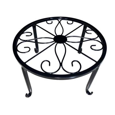 China Eco-friendly Plant Stand Black Whosale Modern Metal Round Flower Pot Rack for sale