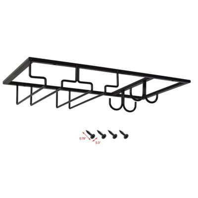 China Hot Selling Viable Upside Upside Down Cabinet Home Bar Amazon Iron Wine Glass Rack Wine Glass Hanging Rack for sale