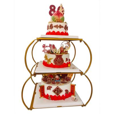 China Hot-selling Disposable Metal Combination Rack Birthday Wedding Party European Style Stand New for sale