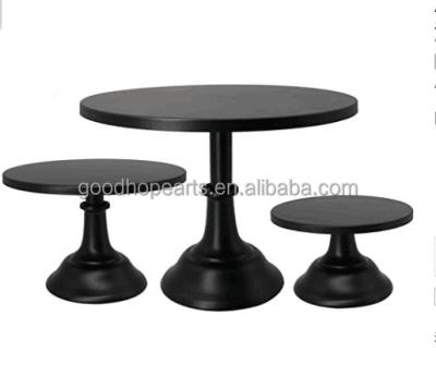 China Amazon Hotsale Disposable Direct Supply 3pcs Set Of Black Color Metal Cake Stand for sale