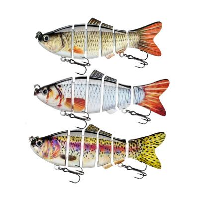 China High Quality Large Plastic Bait Size 200mm 110g 6 Sections Joined Lure Wobbler Sinking Vibration Baits Swimbait Fishing Lures for sale